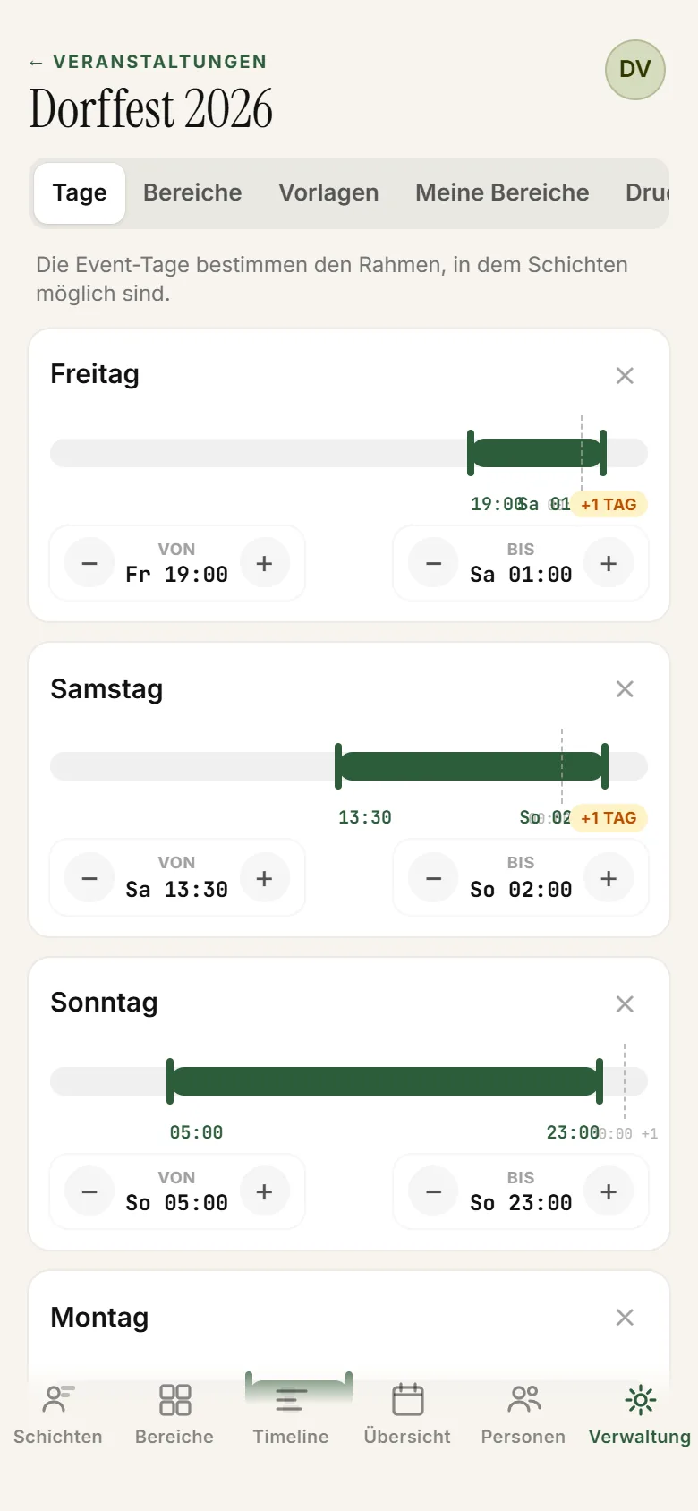 ShiftPlanner Verwaltung am Handy